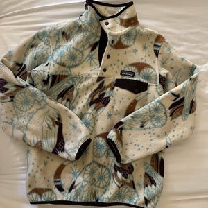 Patagonia Synchilla Snap T Fleece Pullover Owl Womens Small